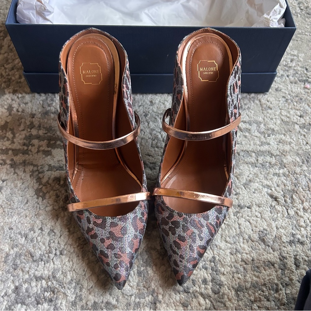 Malone Souliers Brown Heels with Elegant Design